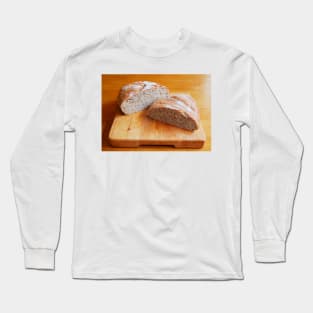 Sourdough on Wooden Chopping Board Long Sleeve T-Shirt